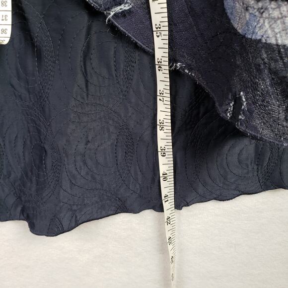 Women's One Size Open Front Lagenlook Vest Blue Celestial Moon Print Art To Wear - Picture 5 of 10